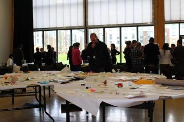 From here, participants self-organised into groups to discuss common interests. They were encouraged to move between groups over the course of the two days before fixing on one group with which to put forward a research project pitch. 